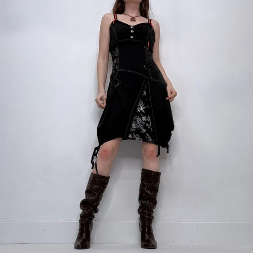black grunge gothic mini dress