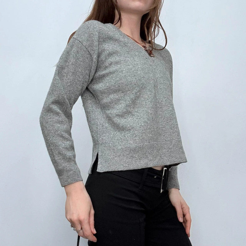 grey slouchy wool knitted jumper