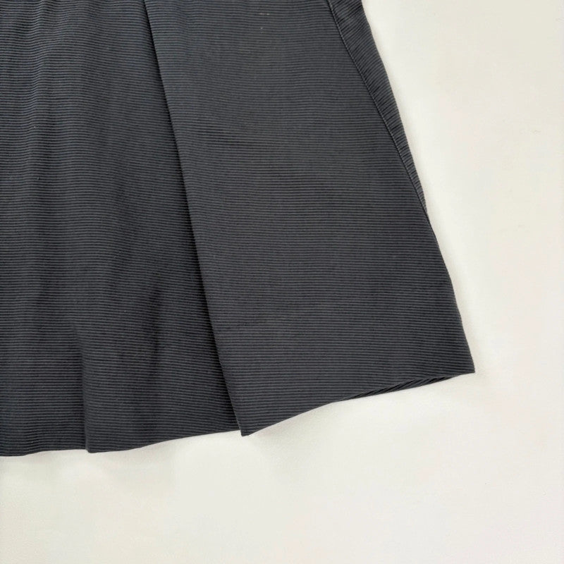 navy blue structured textured midi skirt