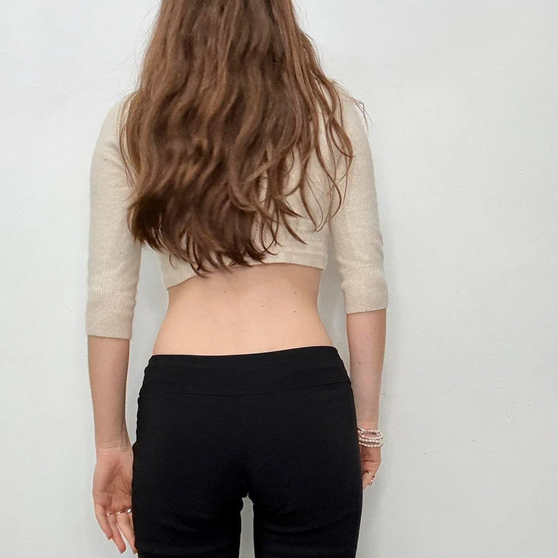 cream cropped cashmere cardigan