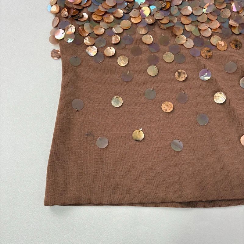 tan mother of pearl disc beadee vest