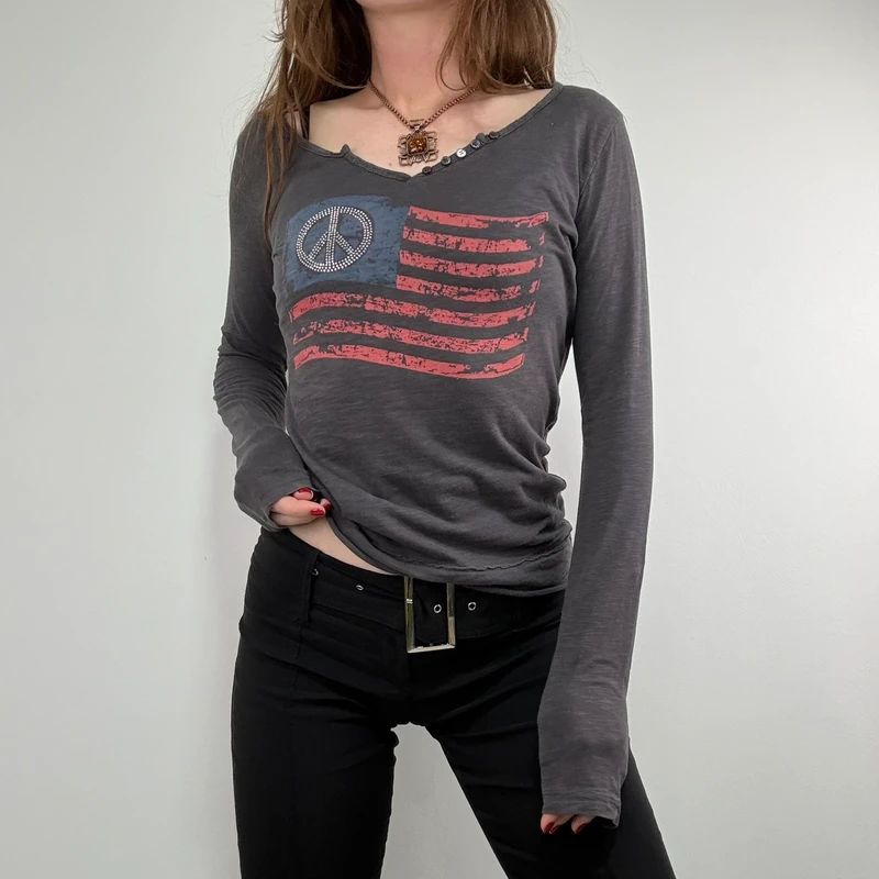 grey slouchy slash neck long sleeve t-shirt
