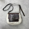 Distressed diesel leather slouchy messenger bag