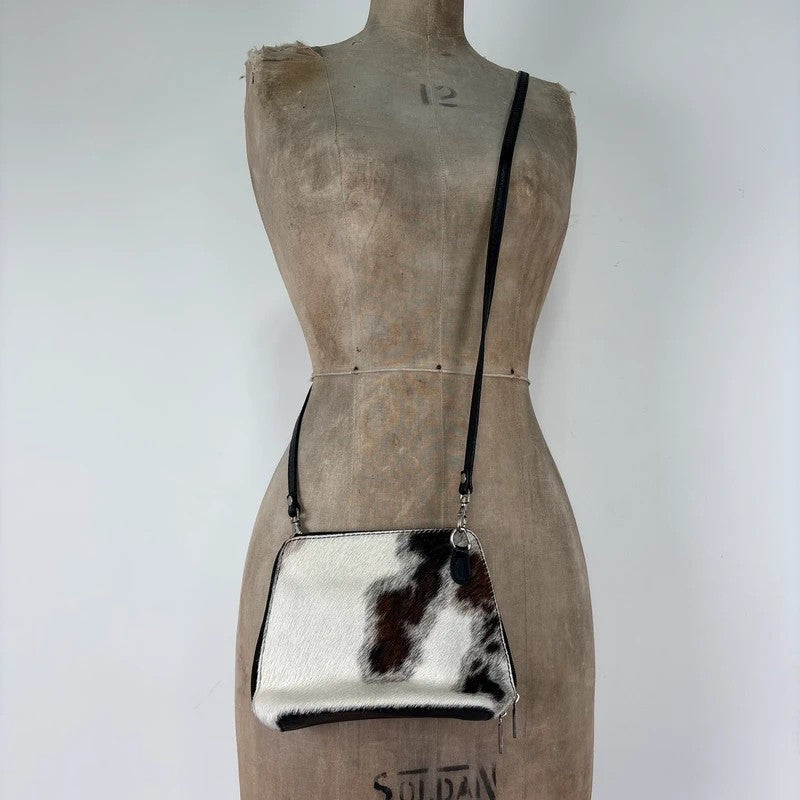 Cow-hide leather mini pouch crossbody