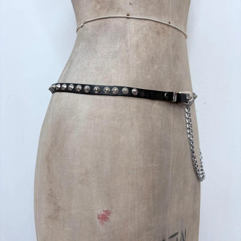 black studded punk chain belt