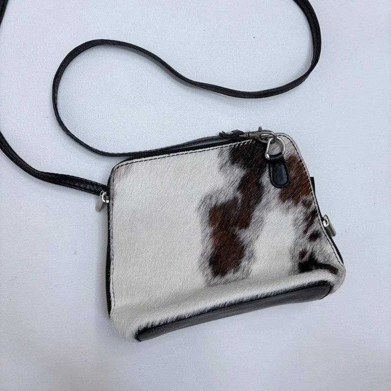 cowhide pony fur crossbody bag