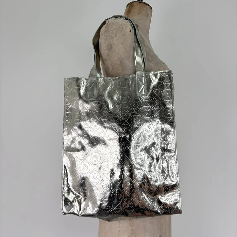 Silver metallic kenzo logo tote bag