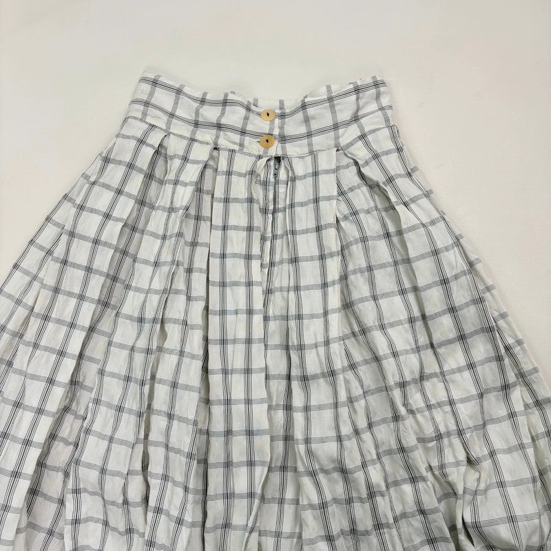 tartan checked pleated maxi skirt