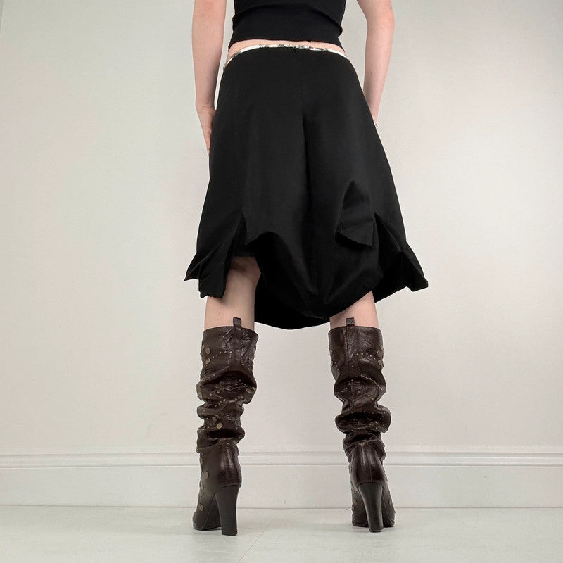 Cop Copine black pleated structured skirt