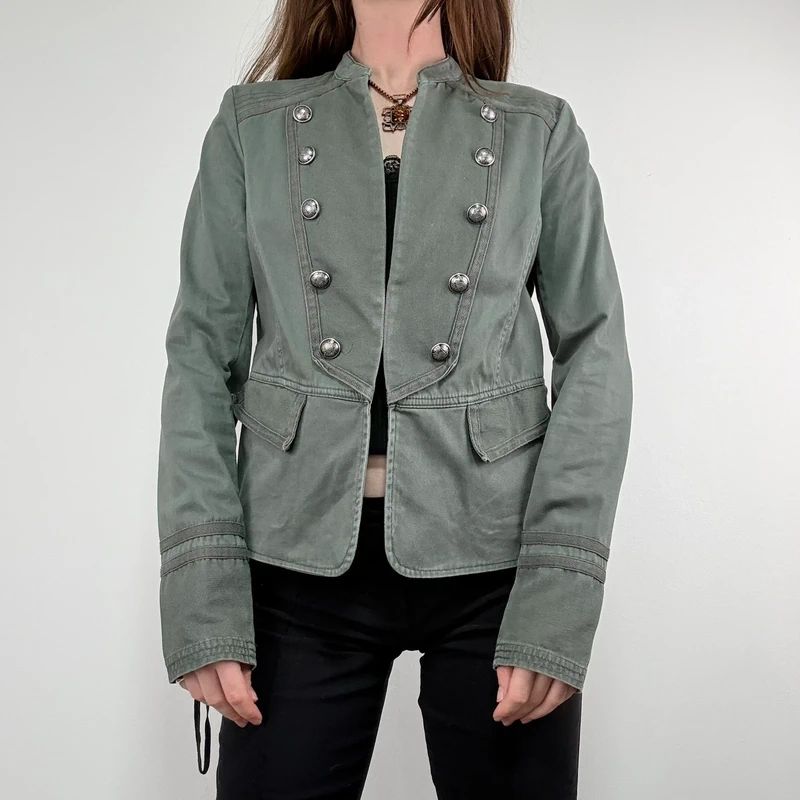 khaki military napoleonic fitted regency jacket