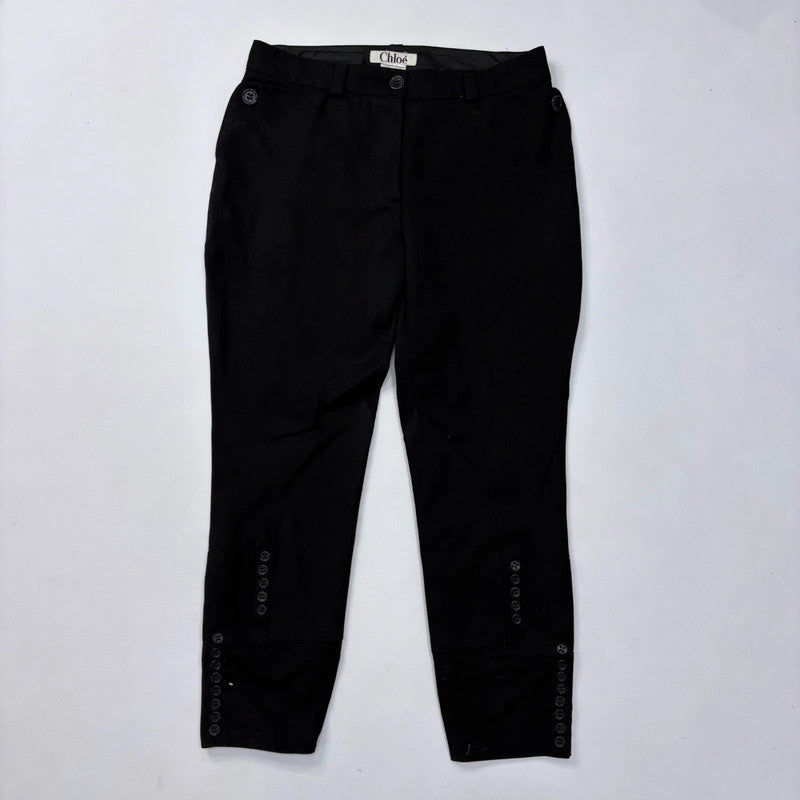 Black gothic regency style button up capri pants