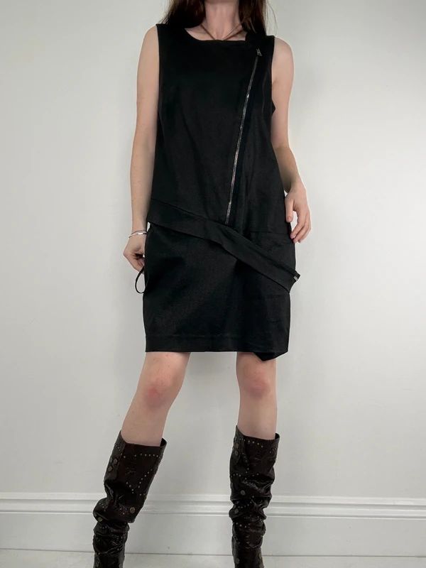 Cop Copine asymmetric boxy zip dress