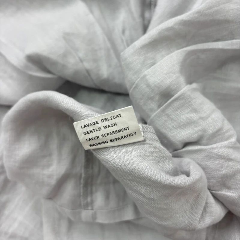french grey pleated linen shirt