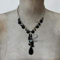 layered chain black pearl necklace