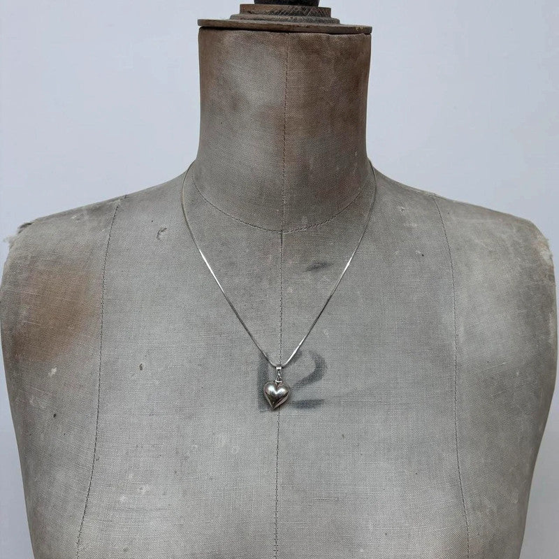 Genuine silver bubble heart necklace