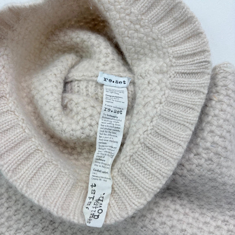 cream cashmere slouchy knit jumper