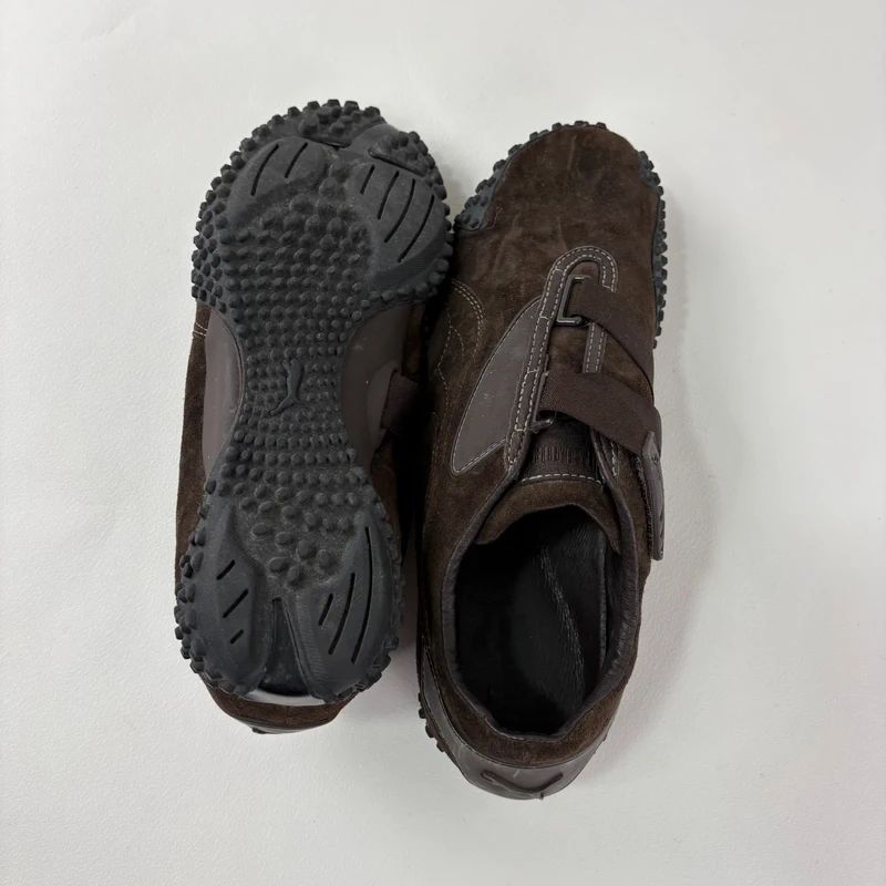 brown suede puma speedcat trainers