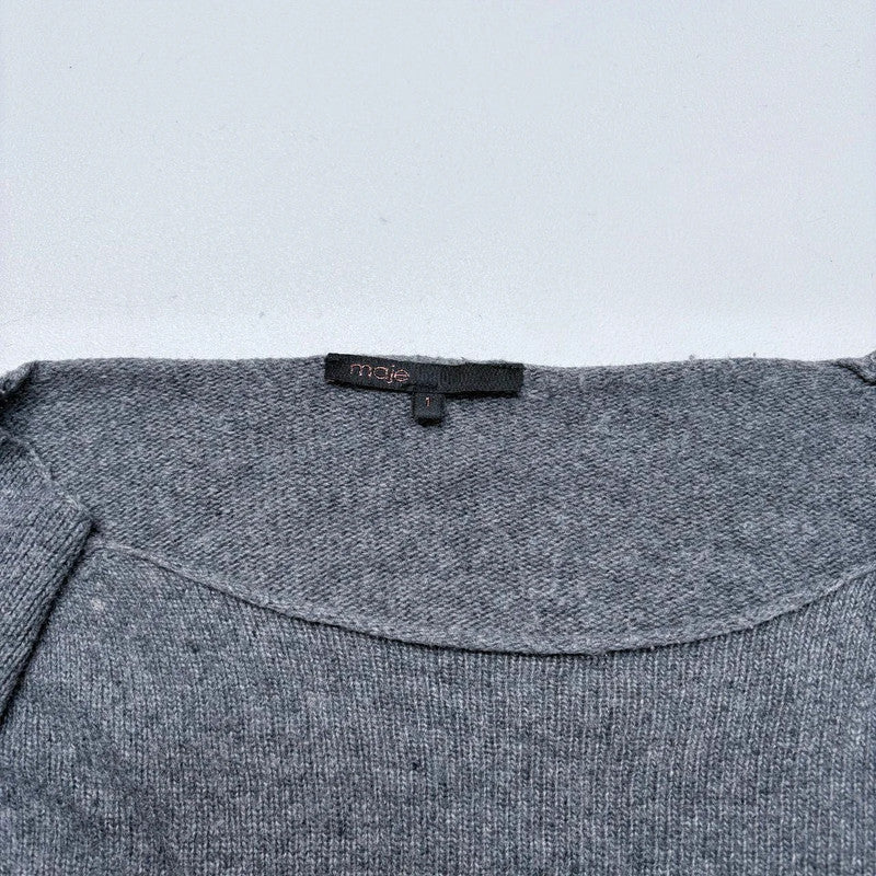 grey slash neck slouchy jumper