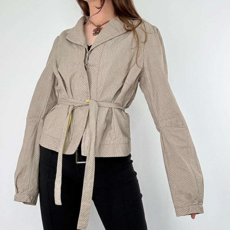 Pinstripe structured cotton jacket