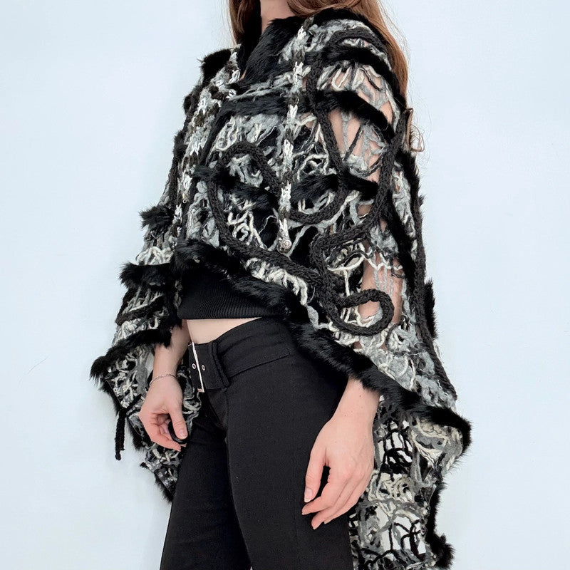 knitted grunge Save the Queen cape