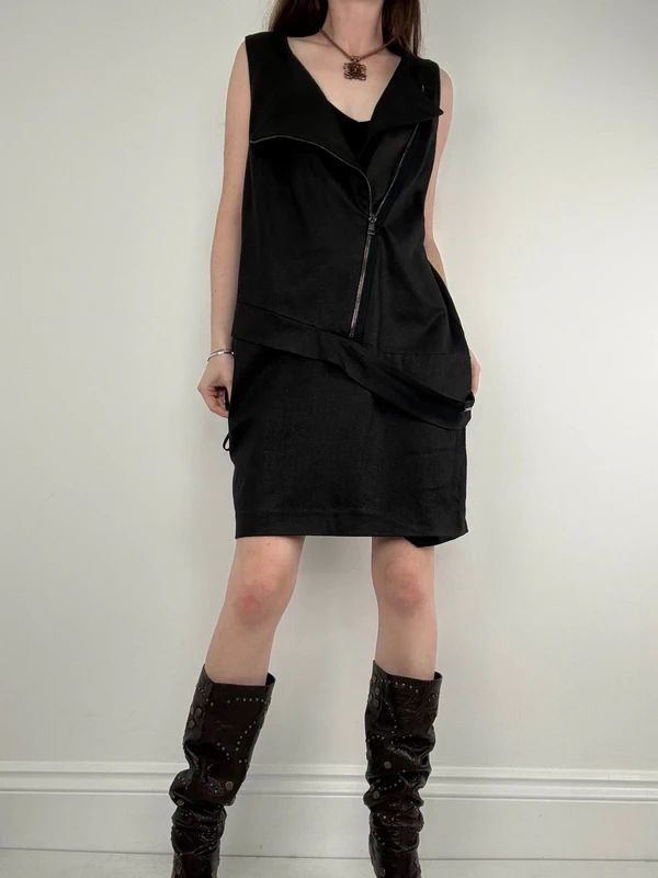 Cop Copine asymmetric boxy zip dress