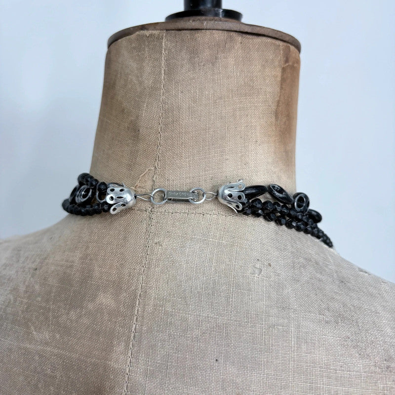 black long layered gothic chain necklace