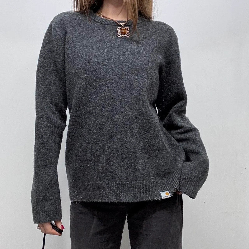 grey Carhartt slouchy knit wool jumper