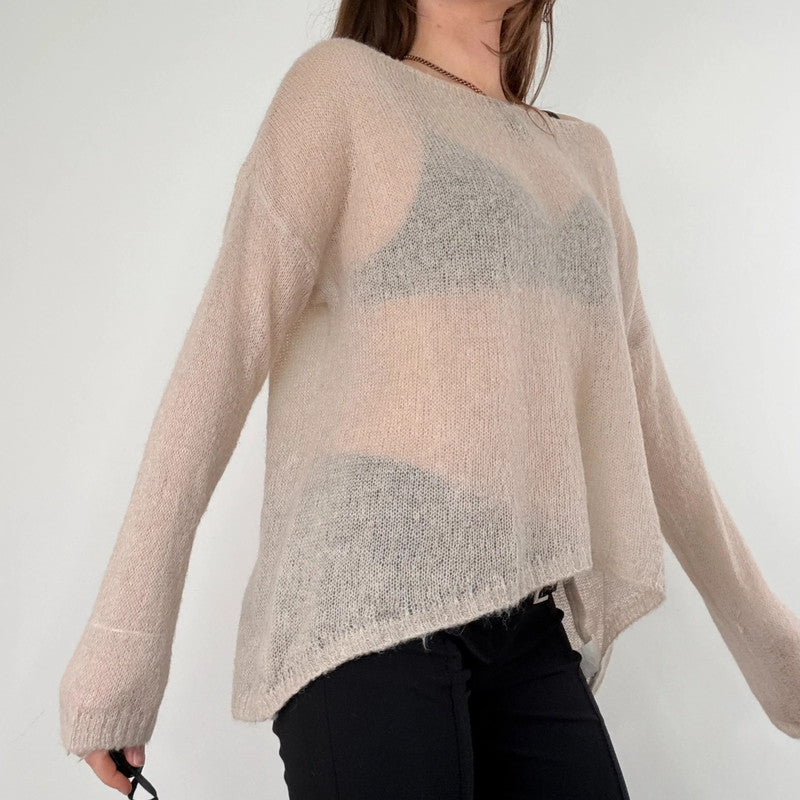 sheer slouchy mohair knit jumper