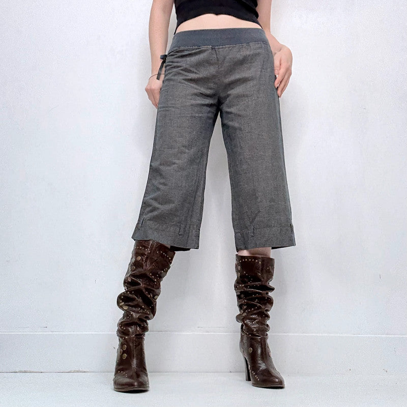 cop copine flared wide leg capri pants