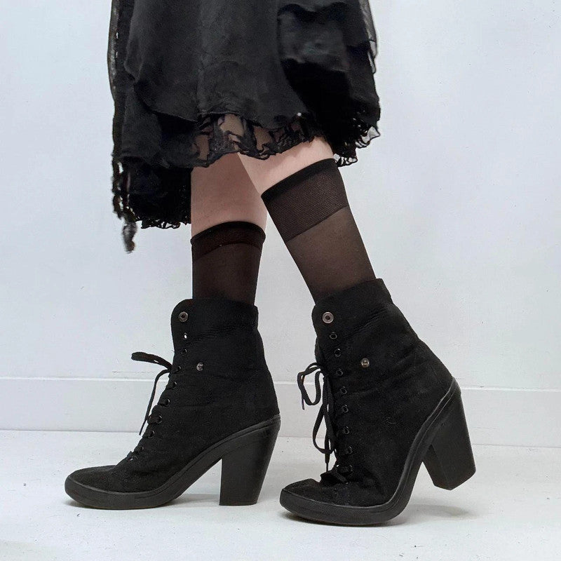 black pointed gothic grunge boots