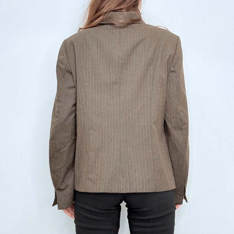 khaki pinstripe utility jacket