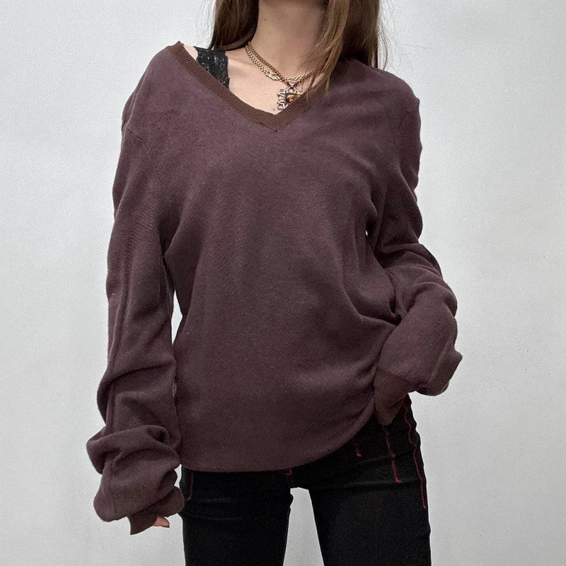 slouchy wool burgandy jumper