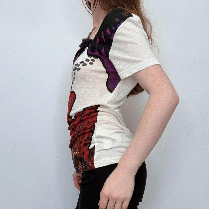 asymmetric slouchy printed t-shirt