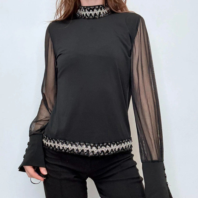 black puff sleeve grunge blouse