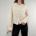 antique cream pleated ruffle Edwardian lace shirt