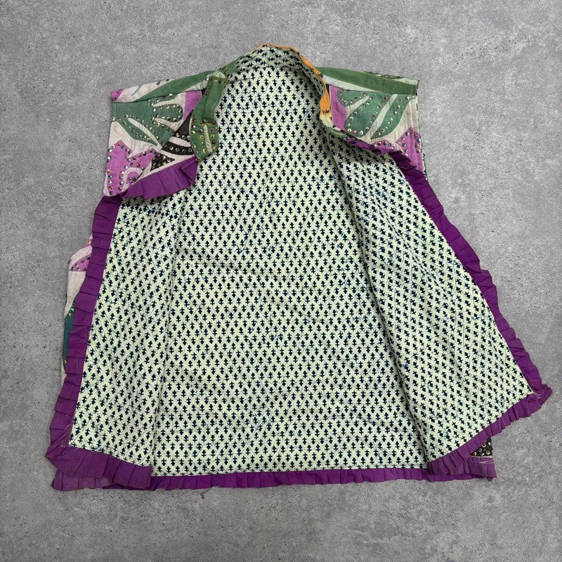 patterned paisley quilted waistcoat