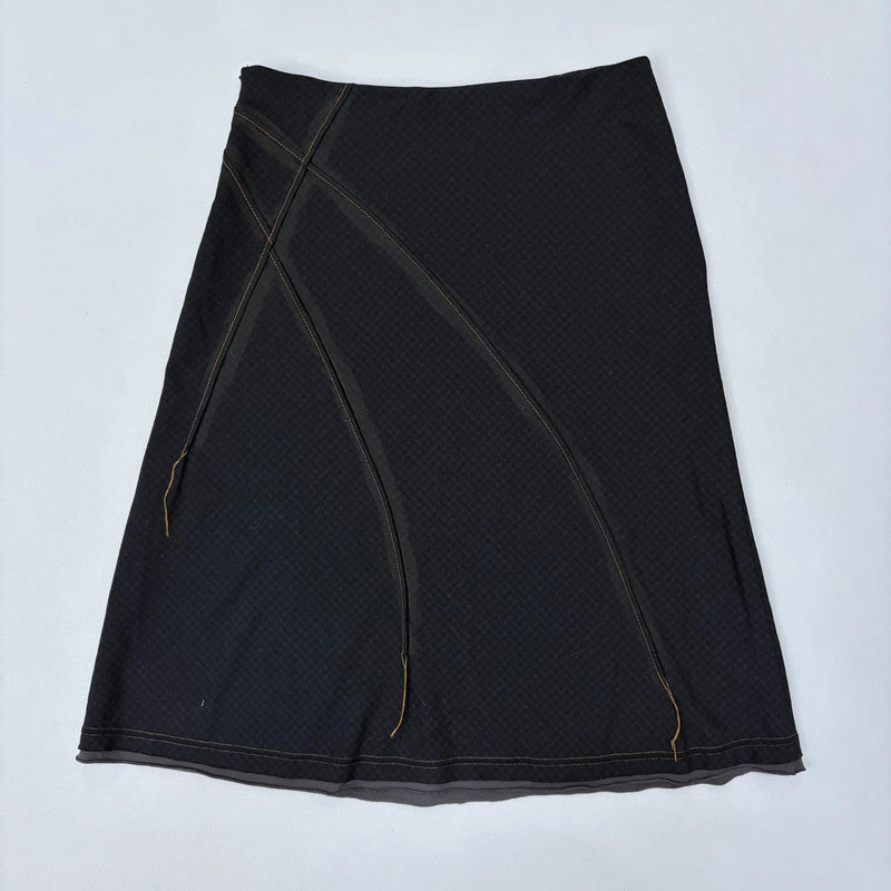 black Cop Copine flared midi skirt