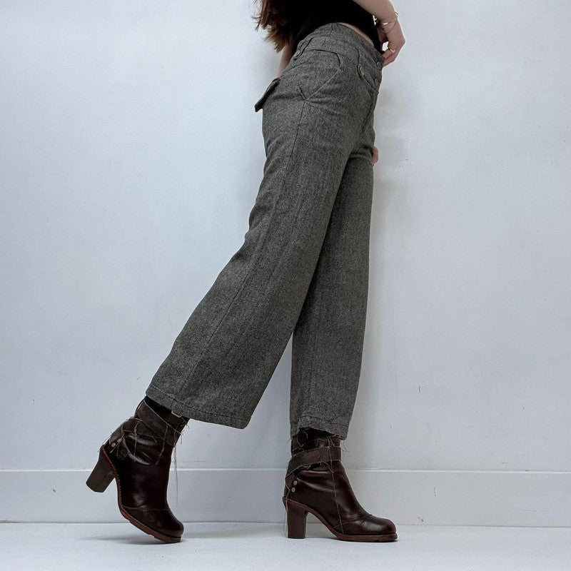 flared cropped suit pants