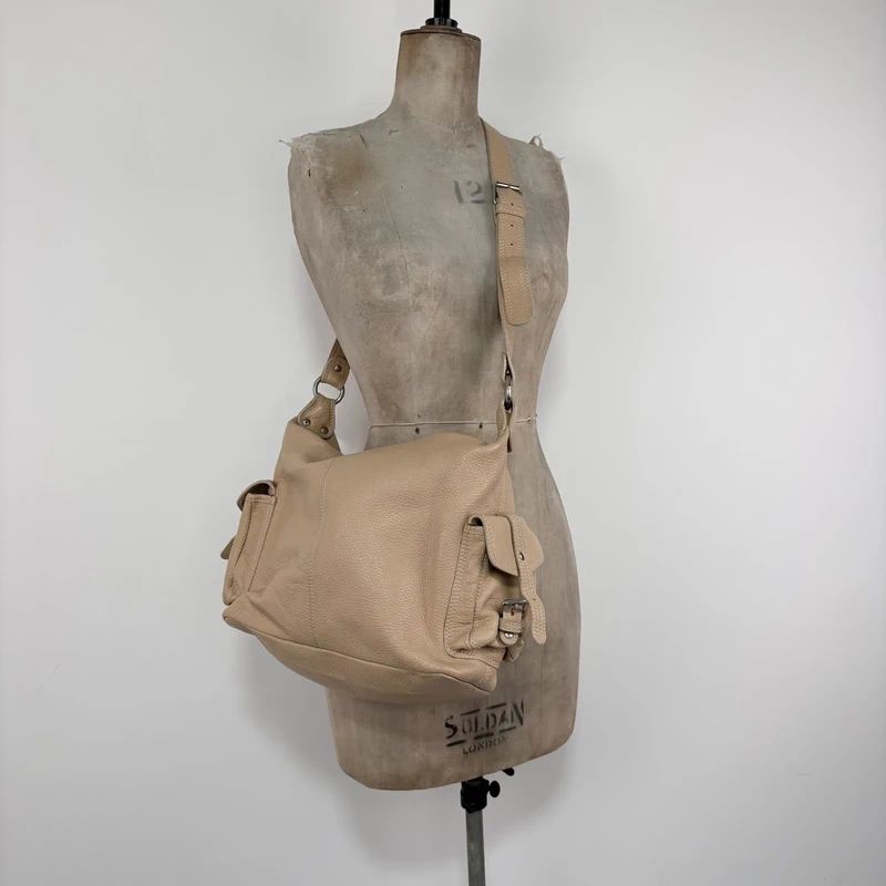 tan leather slouchy crossbody bag