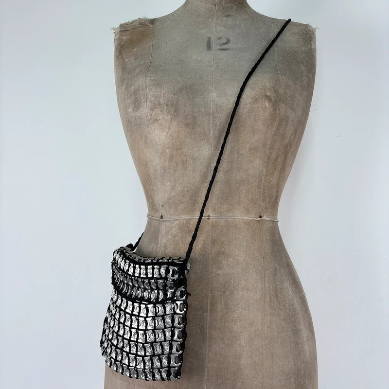 Vintage metallic can tab pouch bag