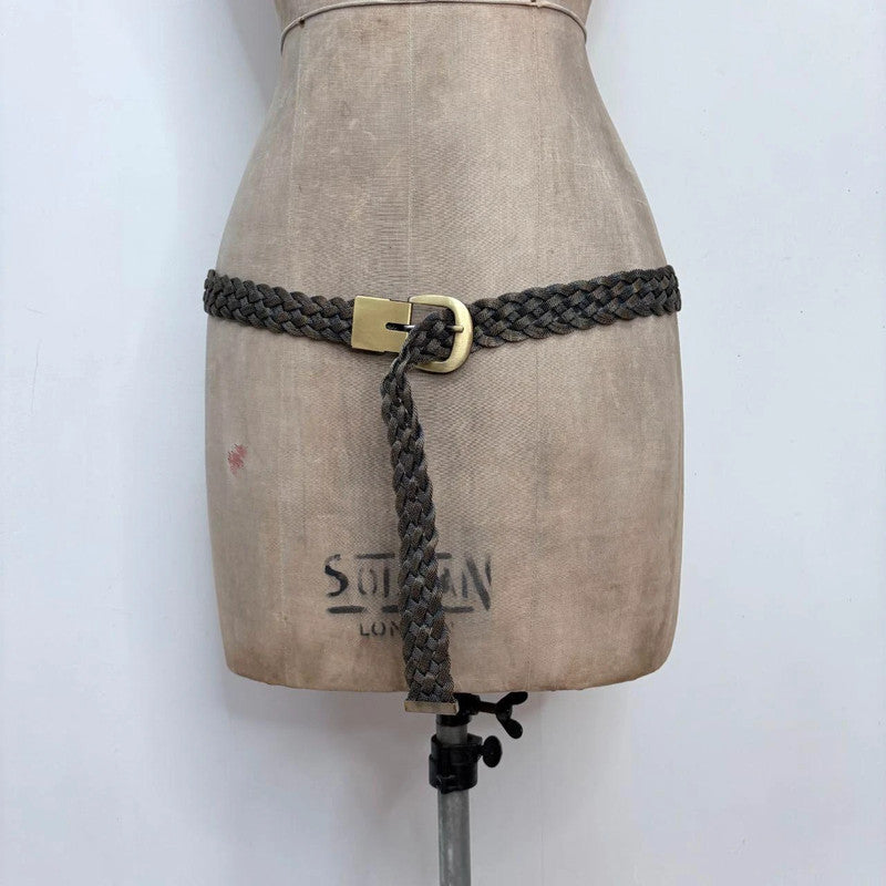 woven gold metal chunky belt