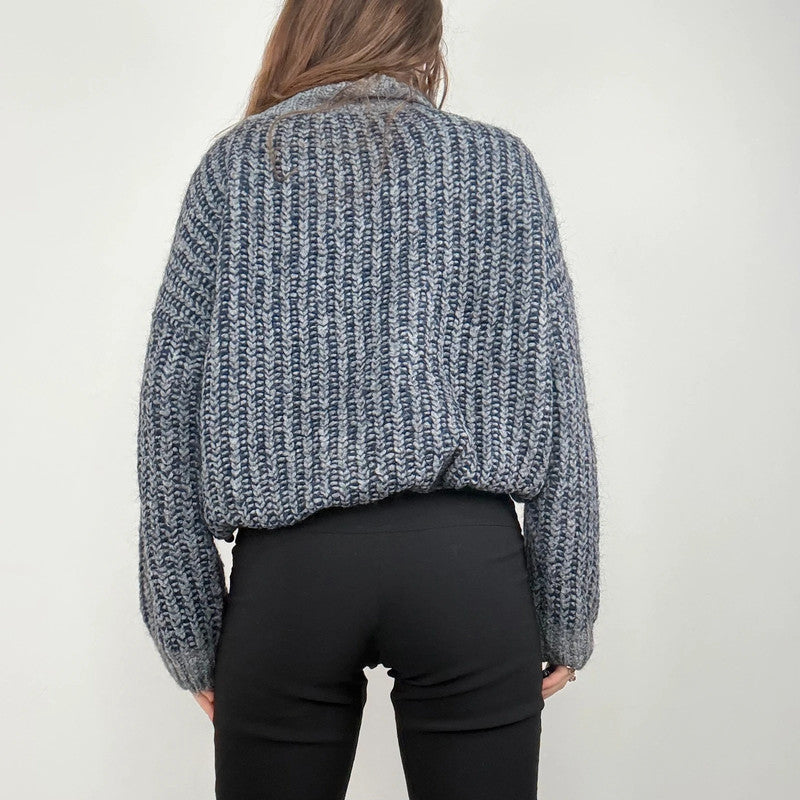 chunky knit cropped puff jumper