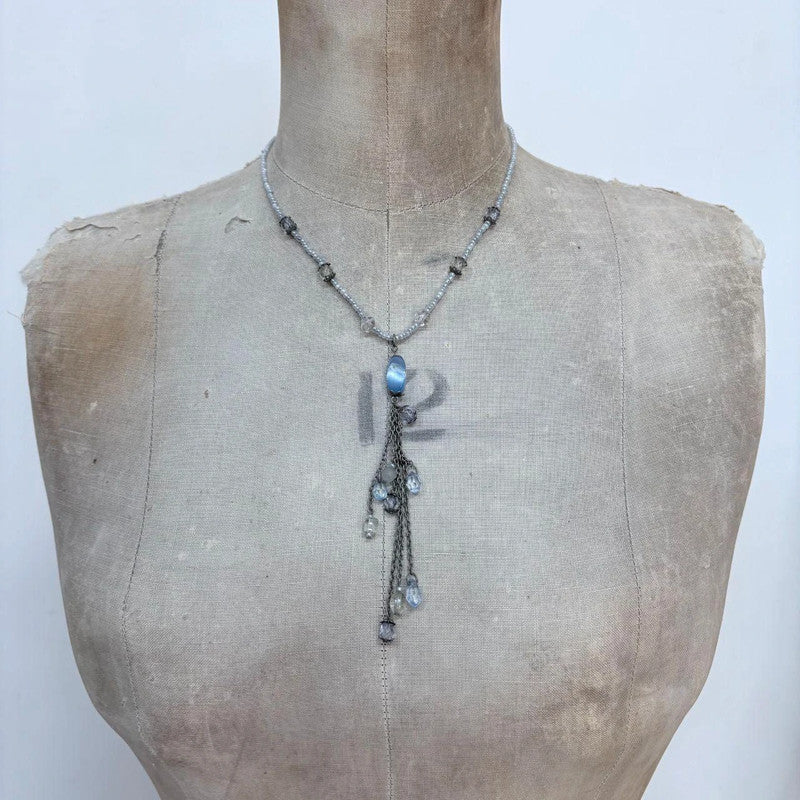 boho beaded chain necklace