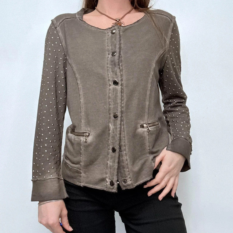 studded distressed flared top
