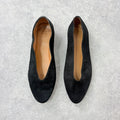 Sezane black leather suede ballet flats