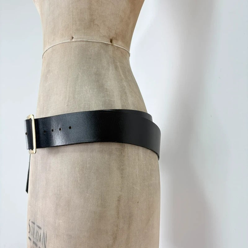 Brown leather wrap layered belt