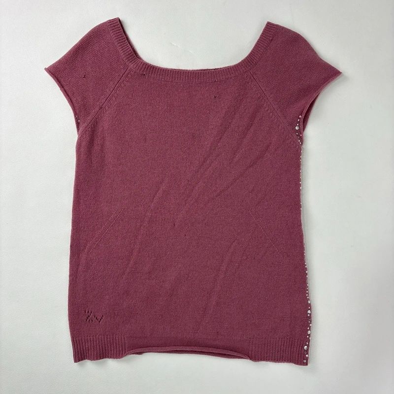 pink cashmere knitted slouchy top