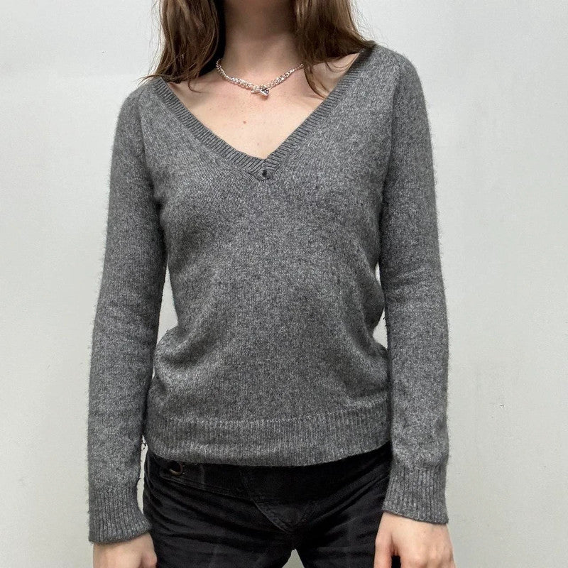 grey cashmere knit jumper