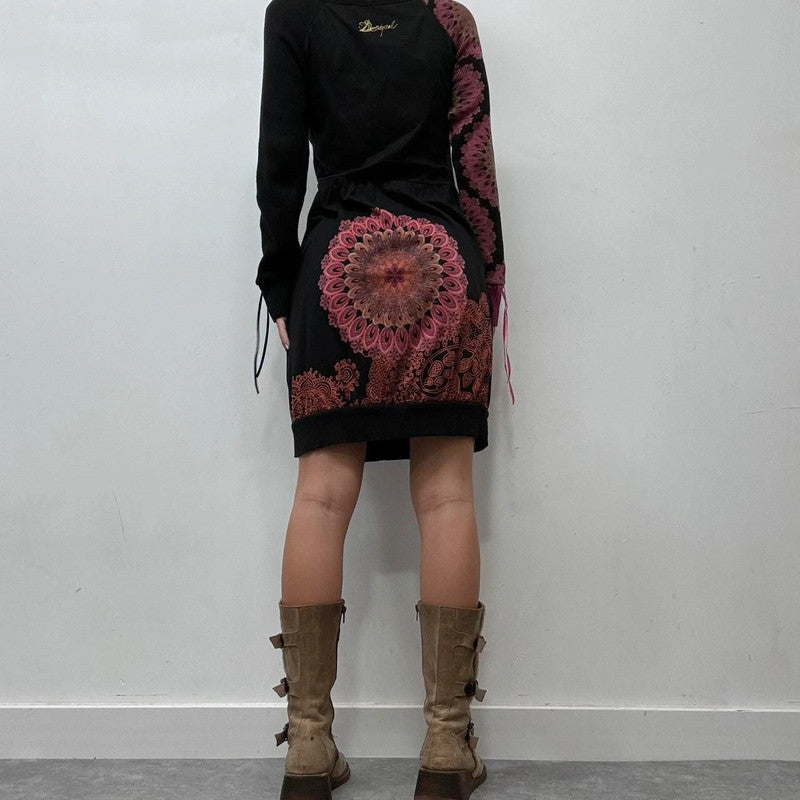black desigual graphic y2k dress
