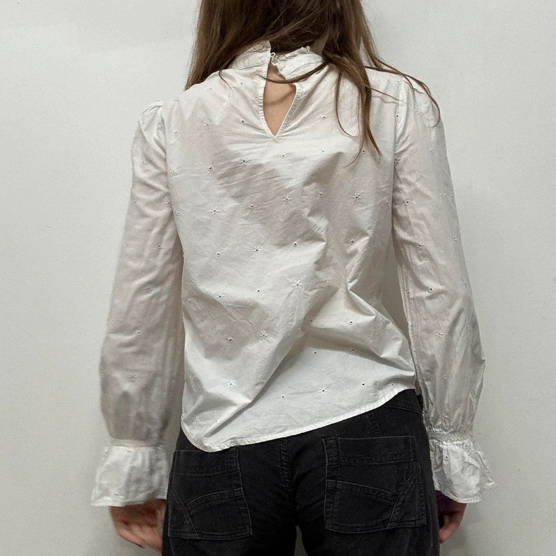 white lace cotton shirt